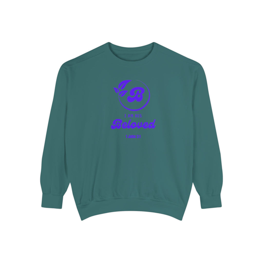 I am His Beloved Retro Garment-Dyed Sweatshirt