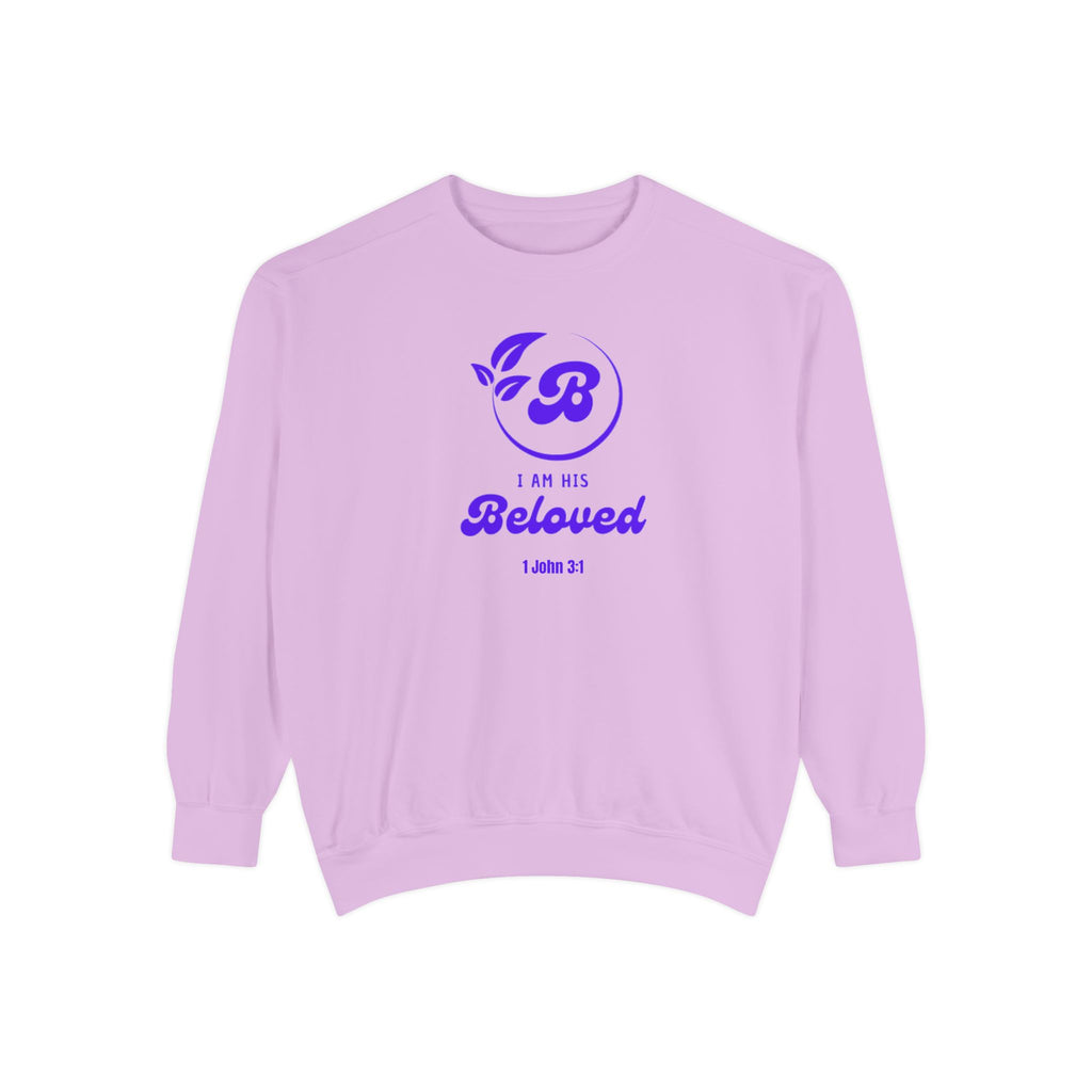 I am His Beloved Retro Garment-Dyed Sweatshirt