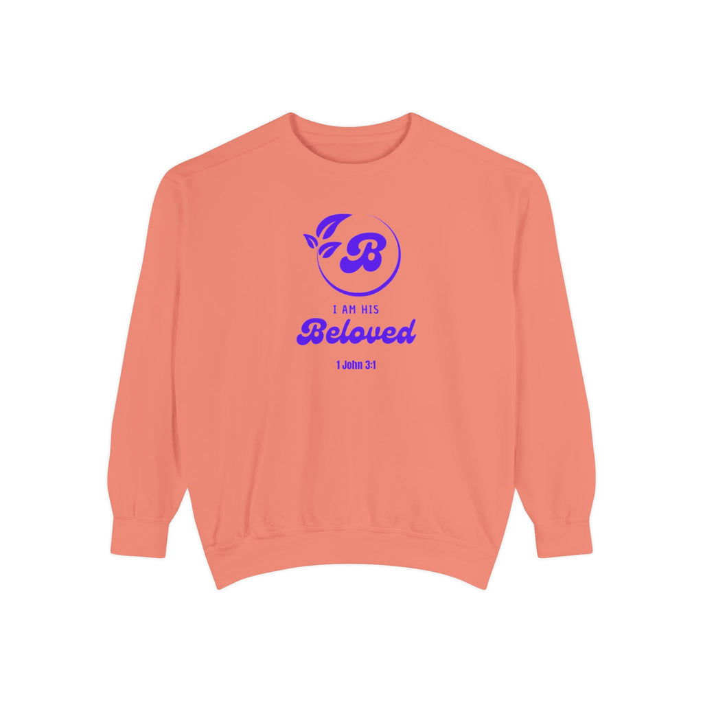 I am His Beloved Retro Garment-Dyed Sweatshirt