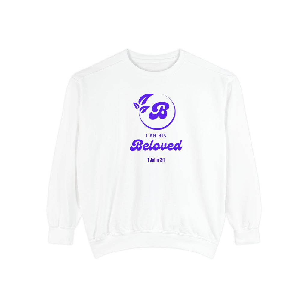 I am His Beloved Retro Garment-Dyed Sweatshirt